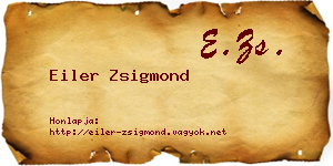 Eiler Zsigmond névjegykártya